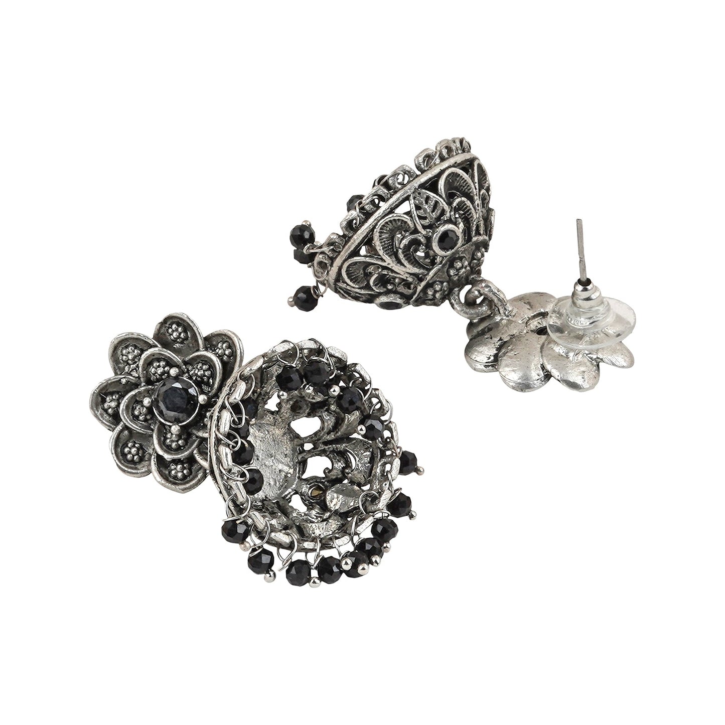 Teejh Idaaya Silver Oxidised Earring