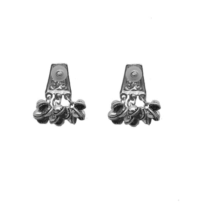 Teejh Kanish Silver Oxidized Ghungroo Earrings