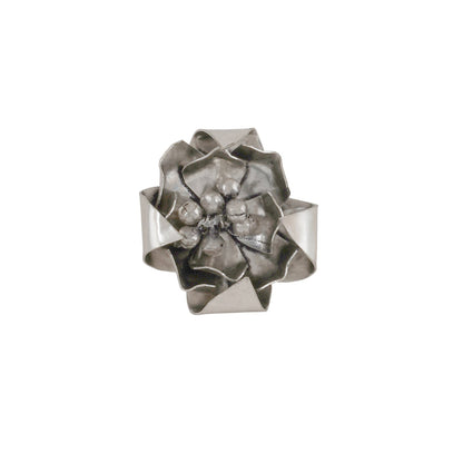 Teejh Anahita Pearl and Silver Oxidised Ring