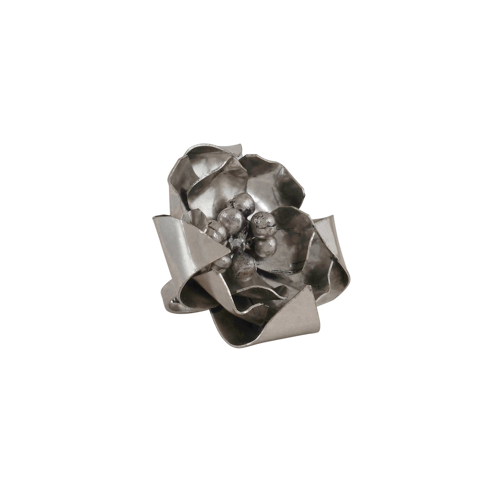 Teejh Anahita Pearl and Silver Oxidised Ring