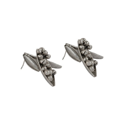 Teejh Angana Pearl and Silver Oxidised Earring