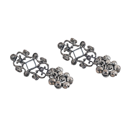 Teejh Gangol Ghungroo Silver Oxidised Necklace Set