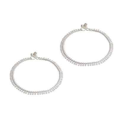 Teejh Ireen Silver Anklets