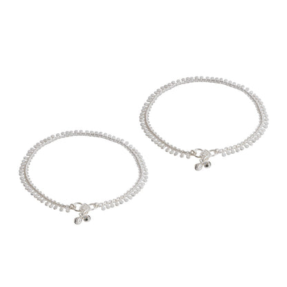 Teejh Ireen Silver Anklets