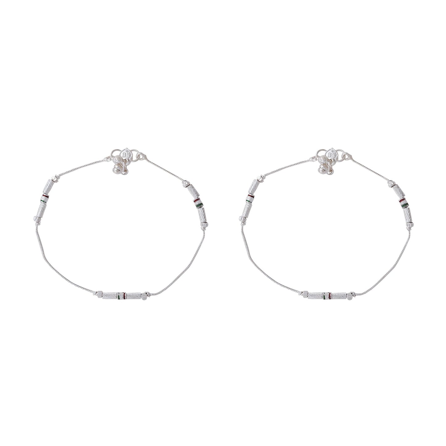 Teejh Ismal Silver Anklets