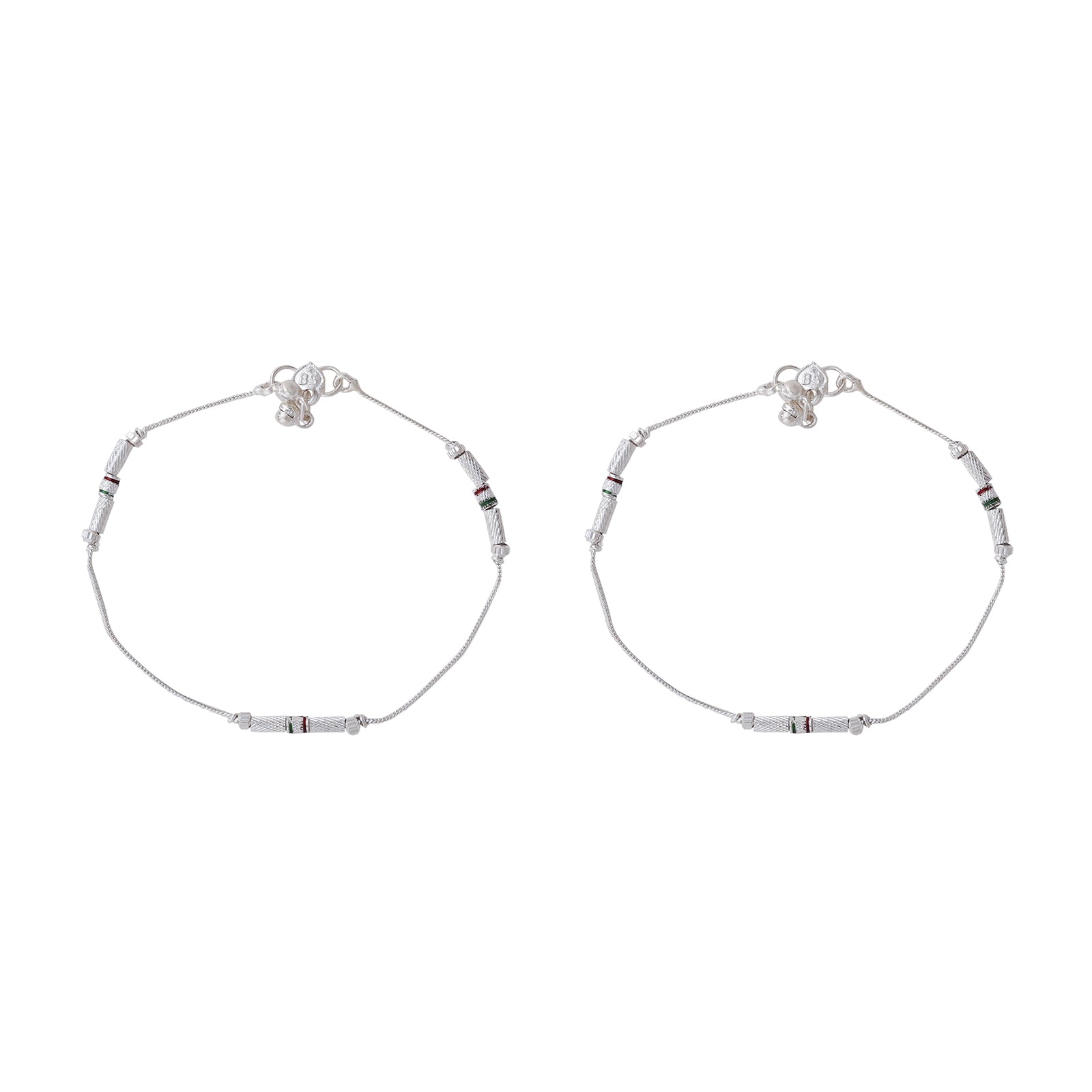 Teejh Ismal Silver Anklets