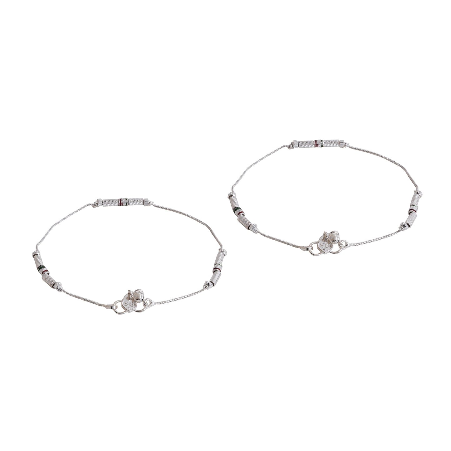 Teejh Ismal Silver Anklets