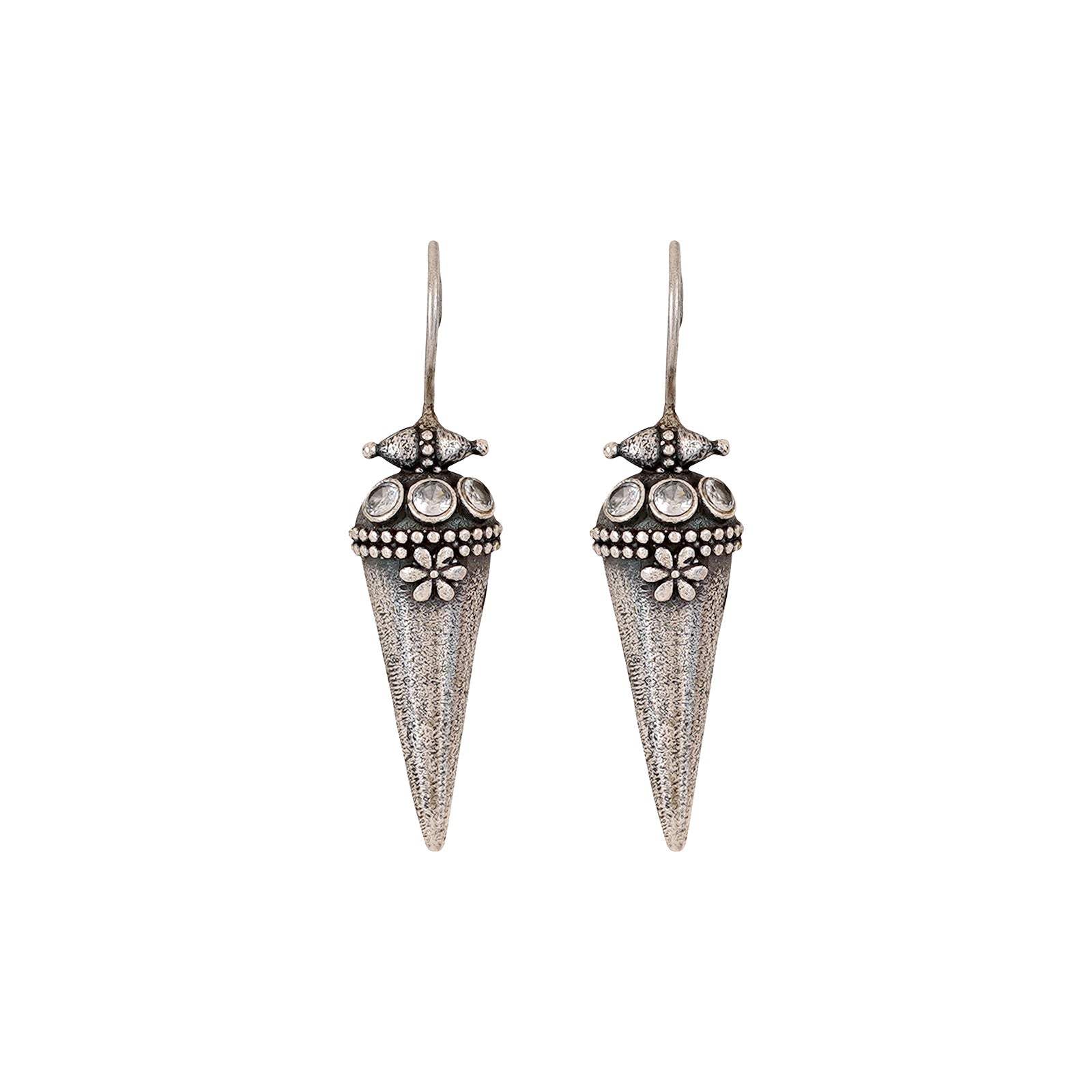 Teejh Indu Silver Oxidised Earrings