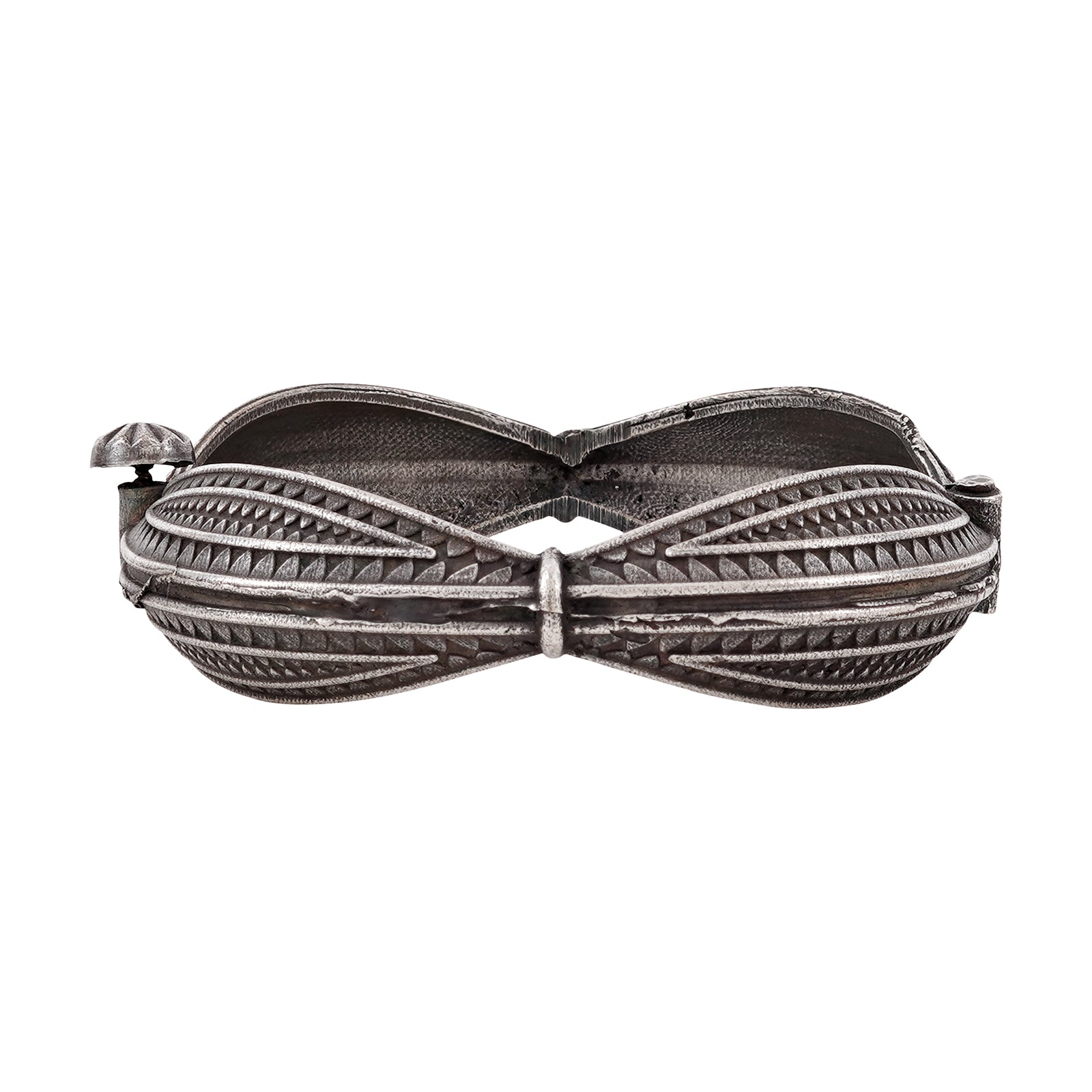 Haaz Silver Oxidised Kada Bracelet