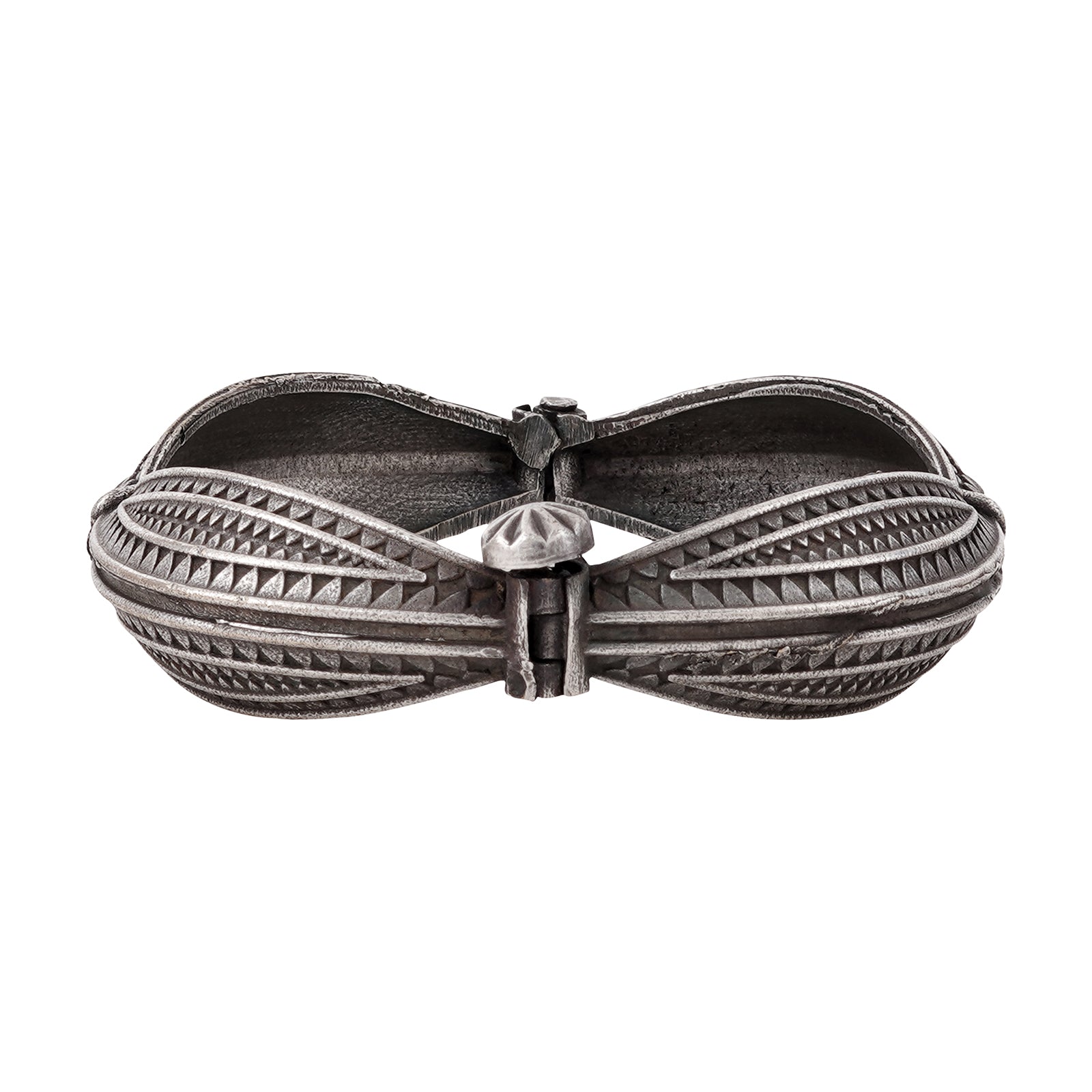 Haaz Silver Oxidised Kada Bracelet
