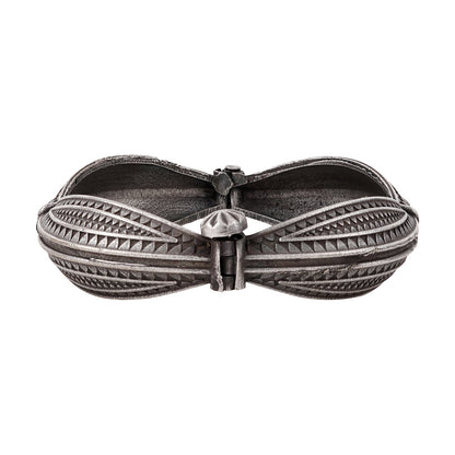 Haaz Silver Oxidised Kada Bracelet
