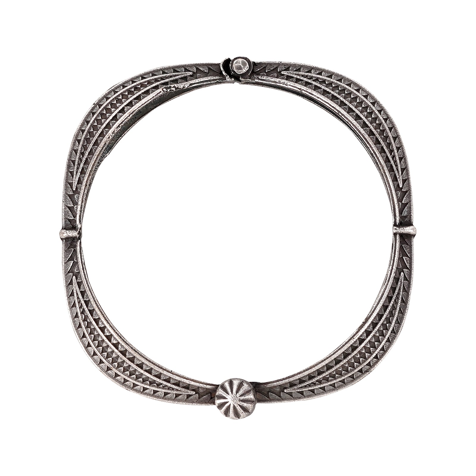 Haaz Silver Oxidised Kada Bracelet