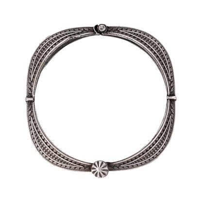 Haaz Silver Oxidised Kada Bracelet