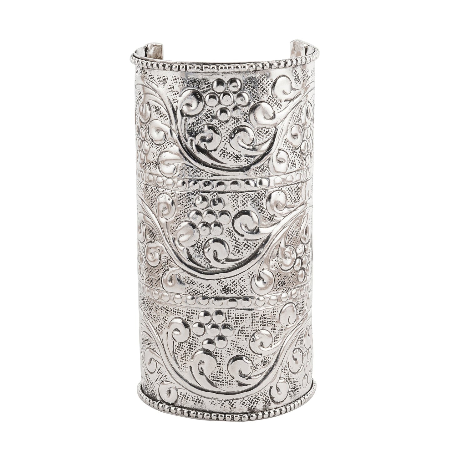 Jiza Silver Oxidised Cuff Bracelet