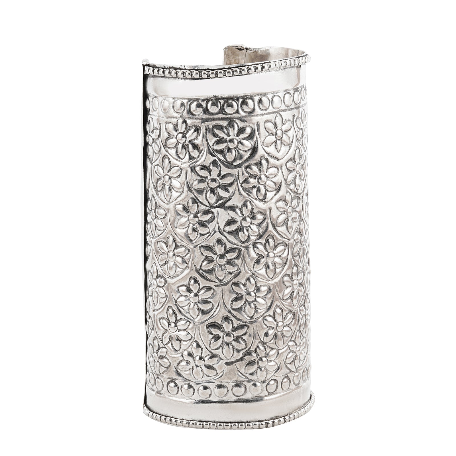 Kazi Silver Oxidised Cuff Bracelet