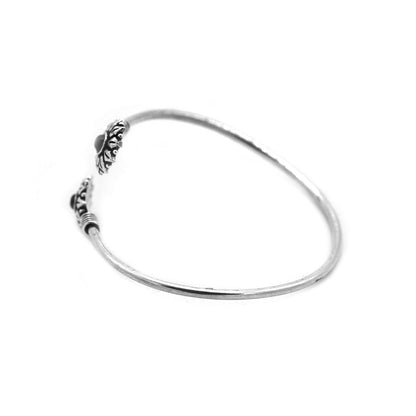 Aparna Black Circular Silver Oxidized Bracelet - Teejh