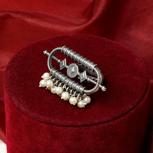 Teejh Saarang Silver Oxidised Ring