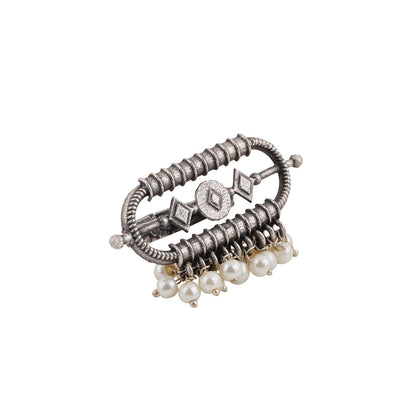 Teejh Saarang Silver Oxidised Ring