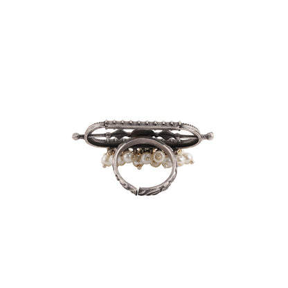 Teejh Saarang Silver Oxidised Ring