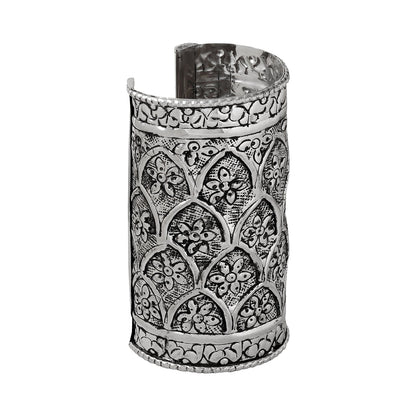 Teejh Harshali Silver Oxidised Cuff Bracelet
