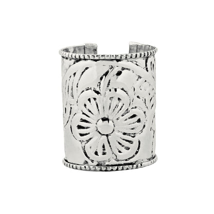 Teejh Yuvani Silver Oxidised Cuff Bracelet
