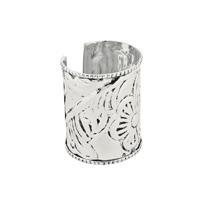 Teejh Yuvani Silver Oxidised Cuff Bracelet