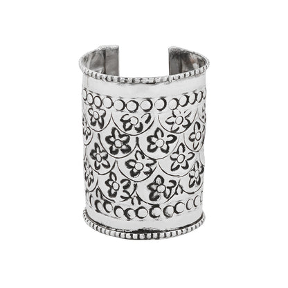 Teejh Jassi Silver Oxidised Cuff Bracelet