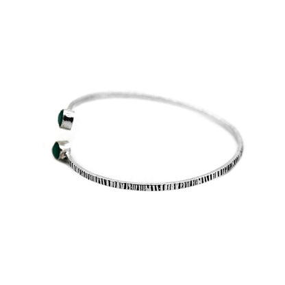 Bhamini Dark Green Silver Oxidized Bracelet - Teejh