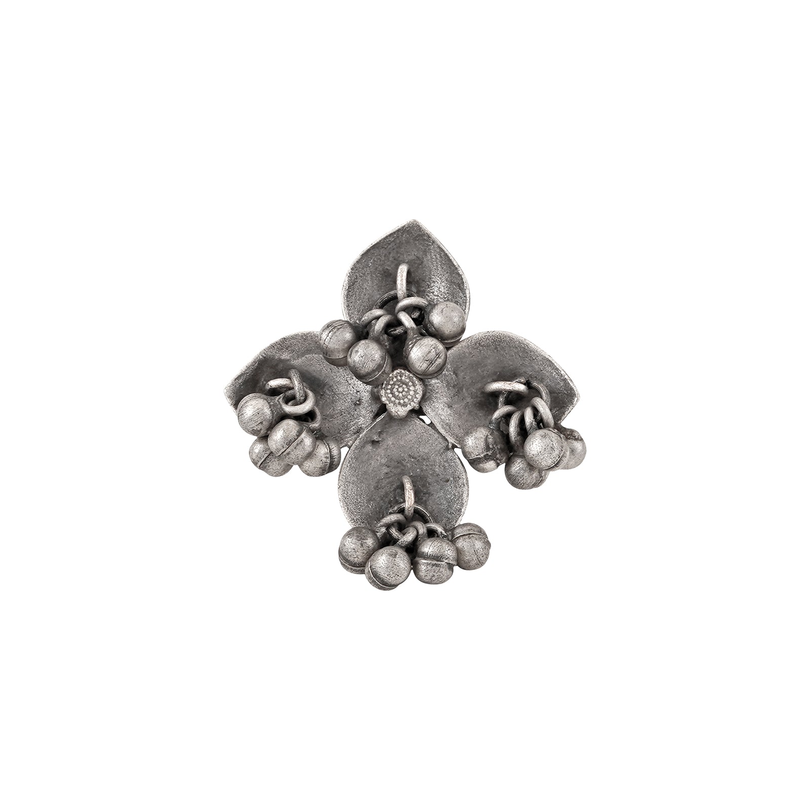 Teejh Phulkar Silver Oxidised Ghungroo Ring