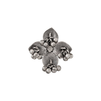 Teejh Phulkar Silver Oxidised Ghungroo Ring