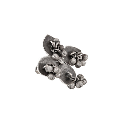 Teejh Phulkar Silver Oxidised Ghungroo Ring