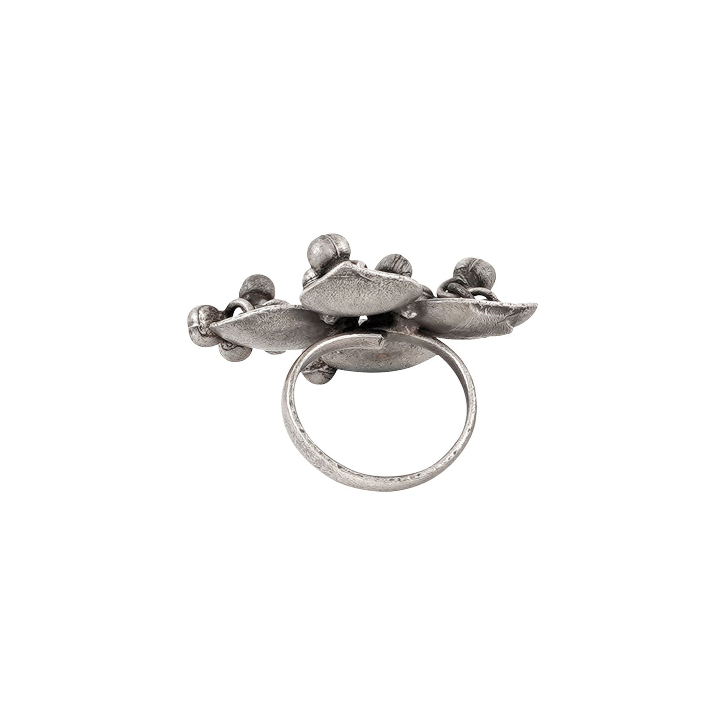 Teejh Phulkar Silver Oxidised Ghungroo Ring