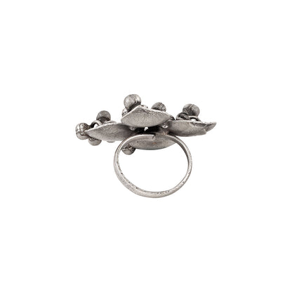 Teejh Phulkar Silver Oxidised Ghungroo Ring