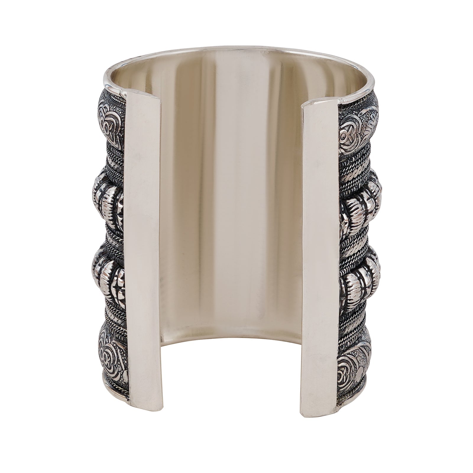 Teejh Dhel Silver Oxidised Cuff Bracelet