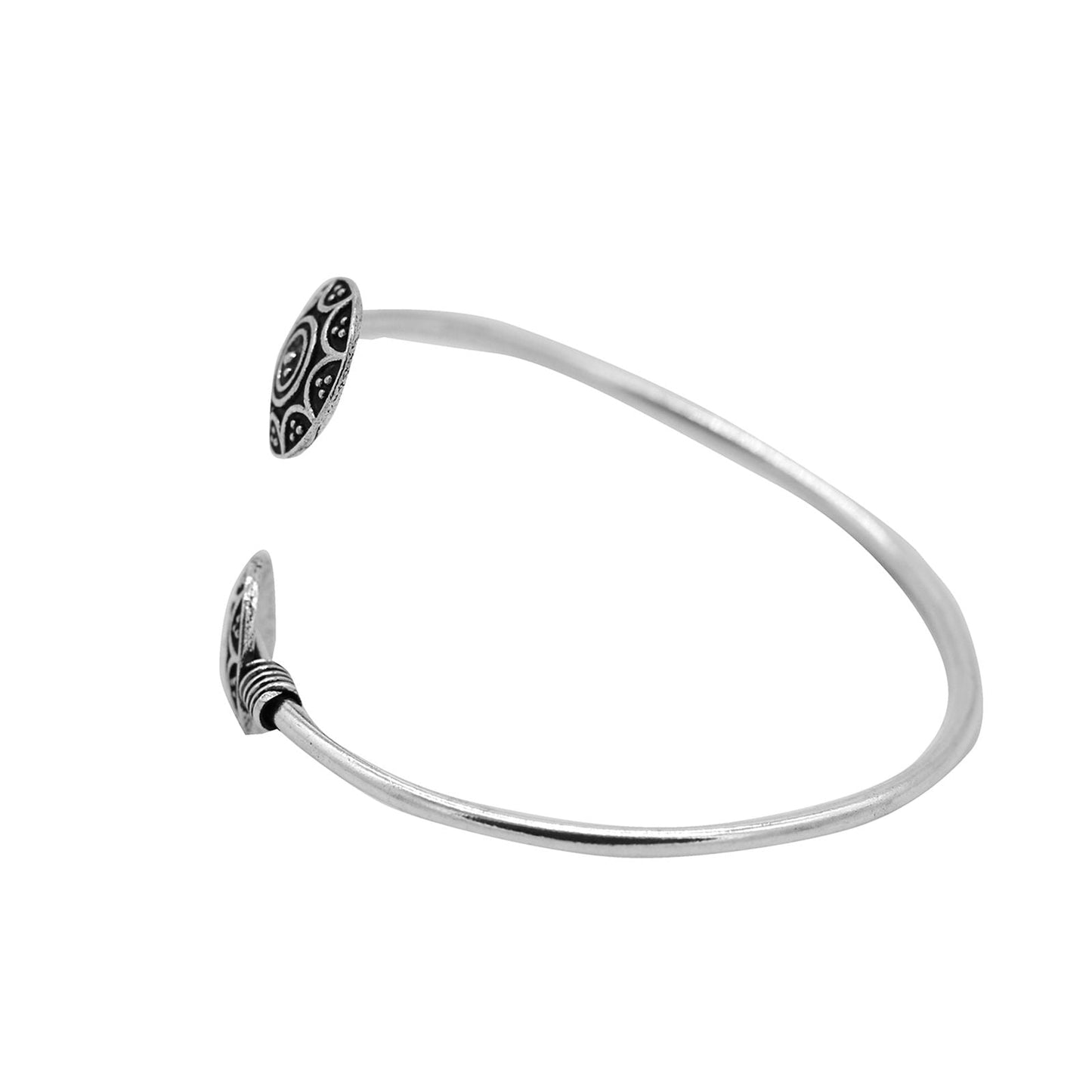 Rudra Circular Silver Oxidized  Bracelet - Teejh