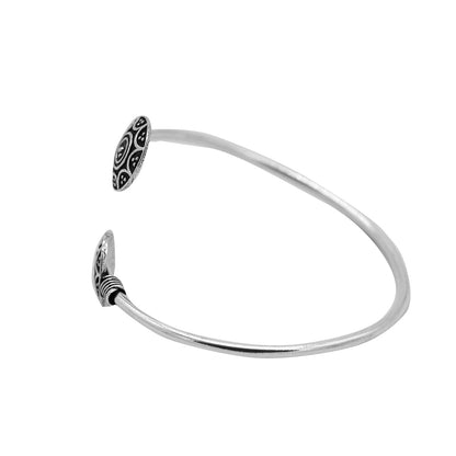 Rudra Circular Silver Oxidized  Bracelet - Teejh