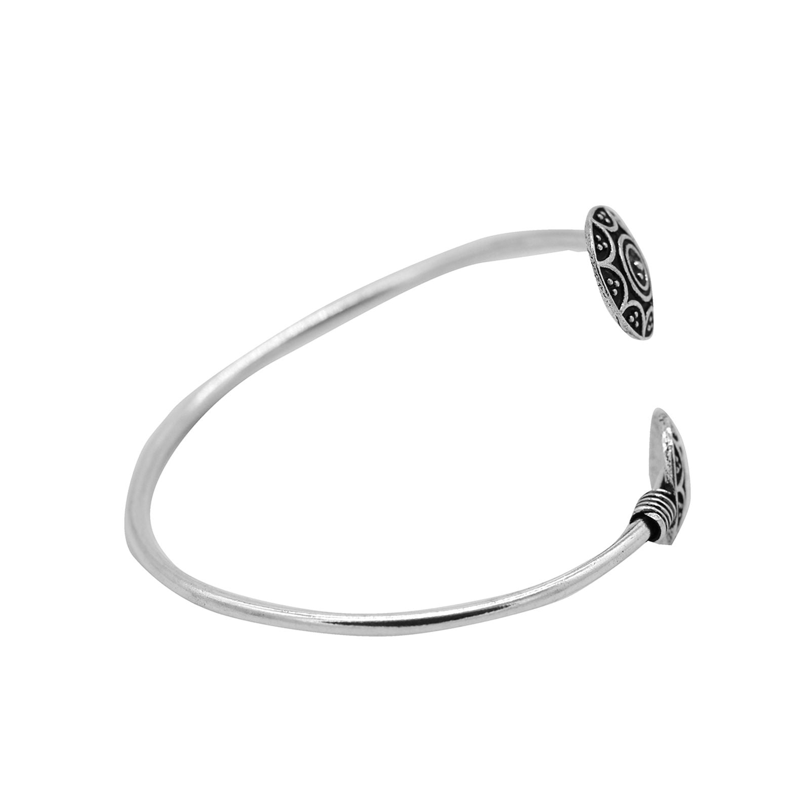 Rudra Circular Silver Oxidized  Bracelet - Teejh