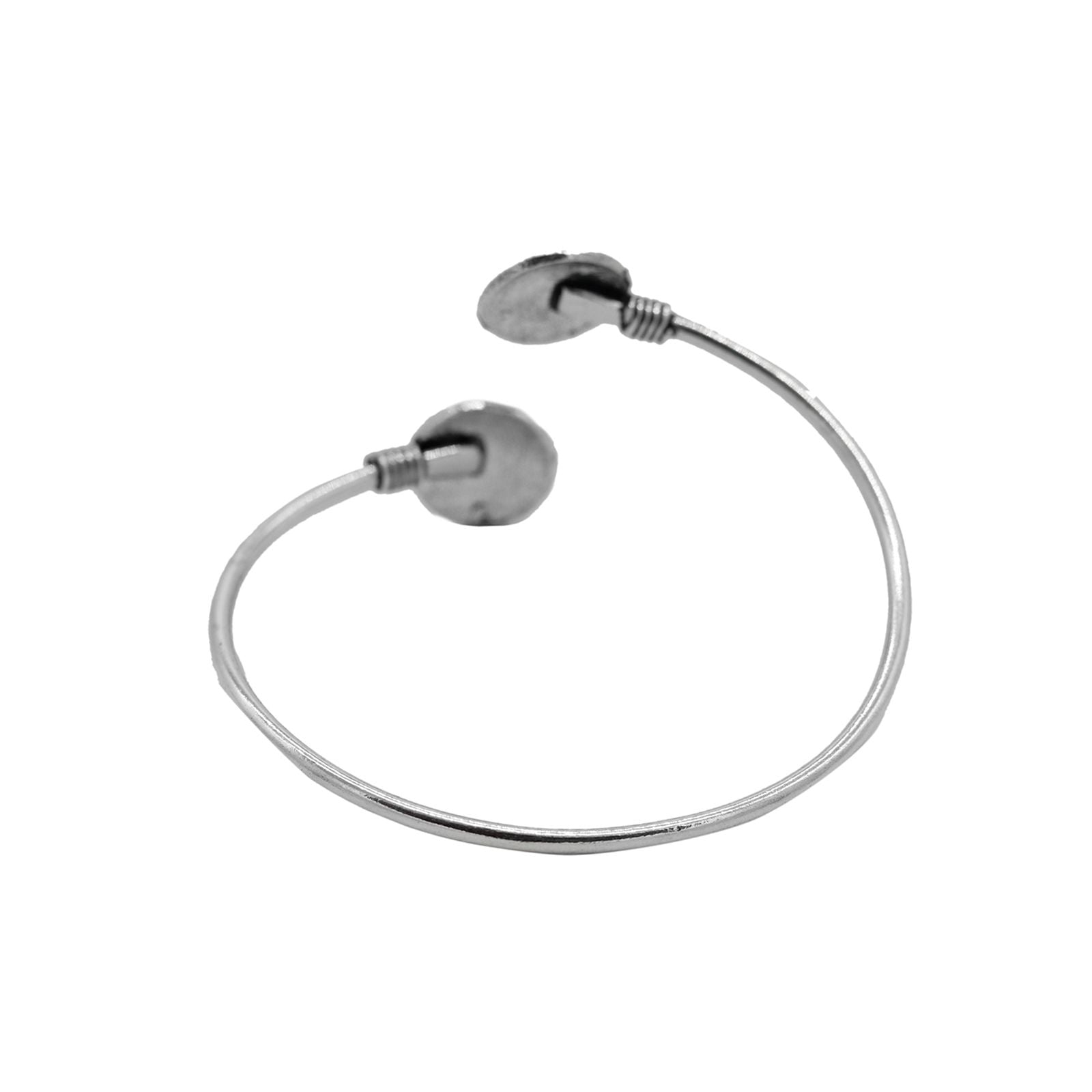 Rudra Circular Silver Oxidized  Bracelet - Teejh