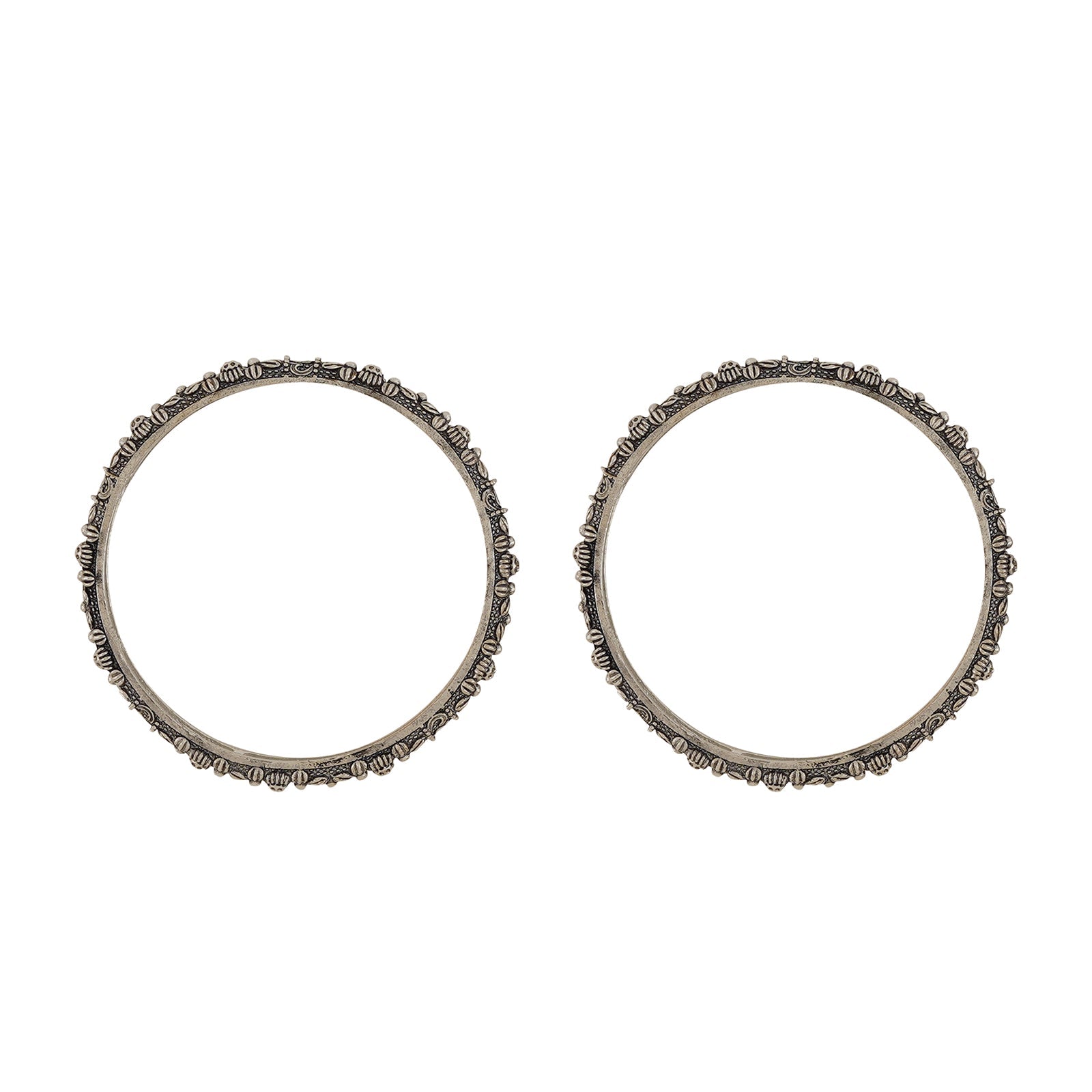 Magadha Silver Oixidized Bangles
