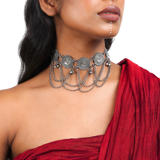 Teejh Kamalini Oxidised Necklace