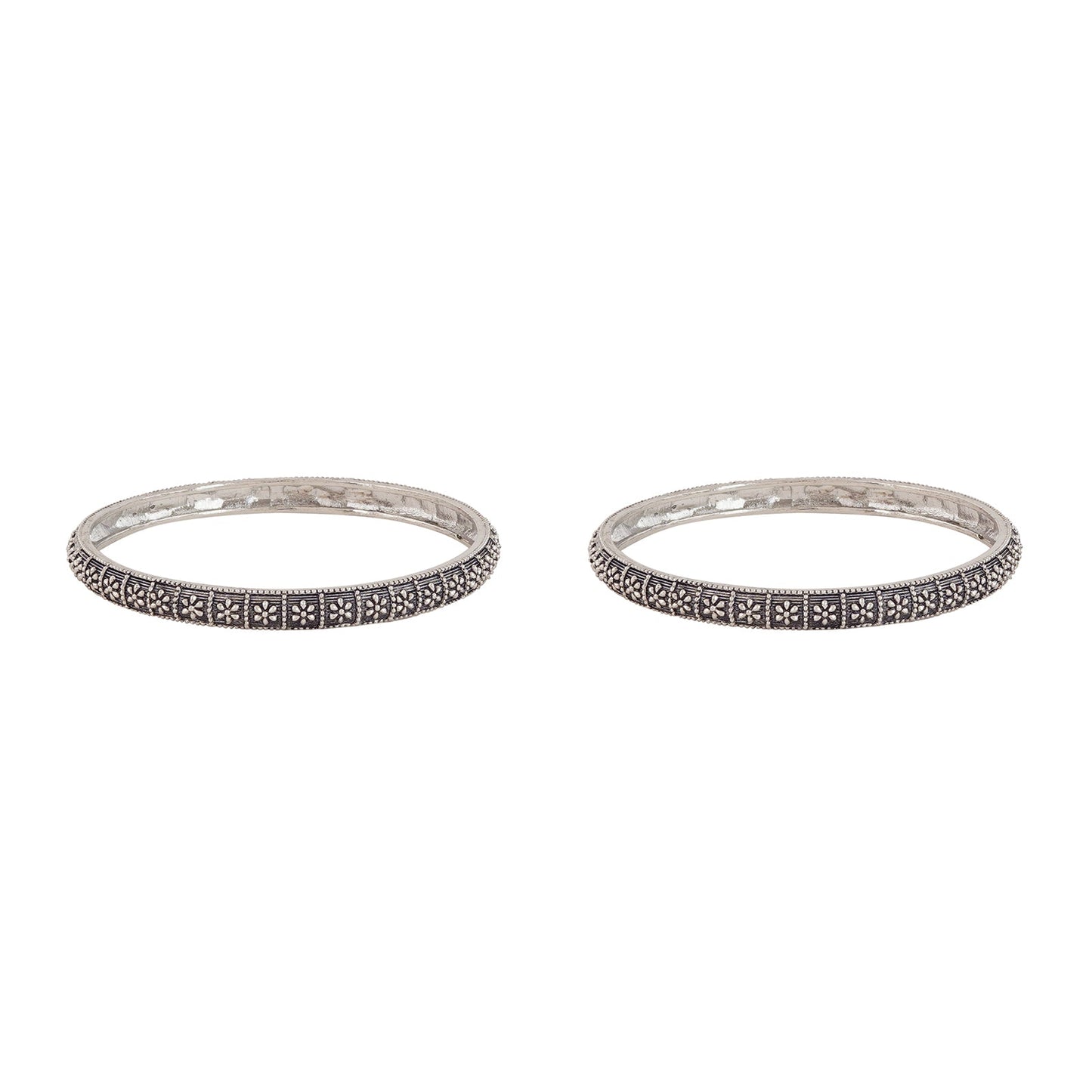 Avanti Silver Oxidized Bangles