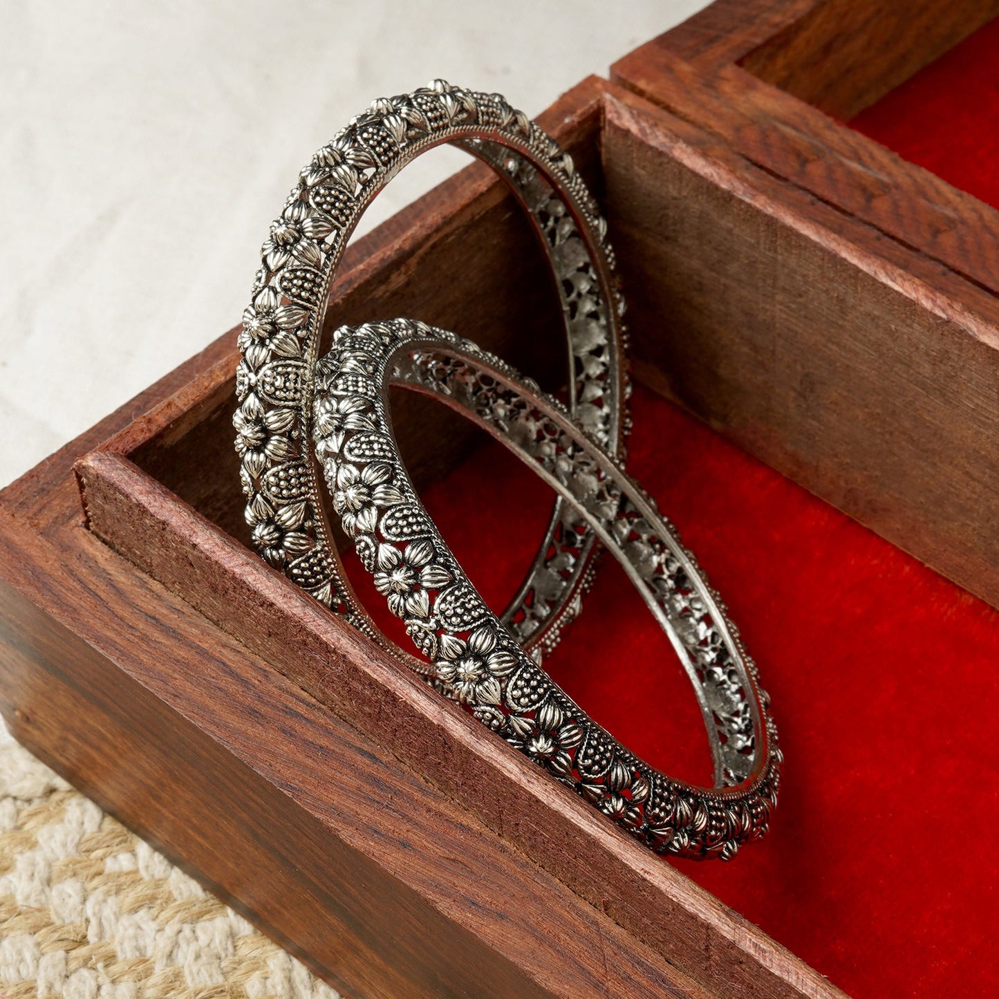 Panchala Silver Oxidized Bangles