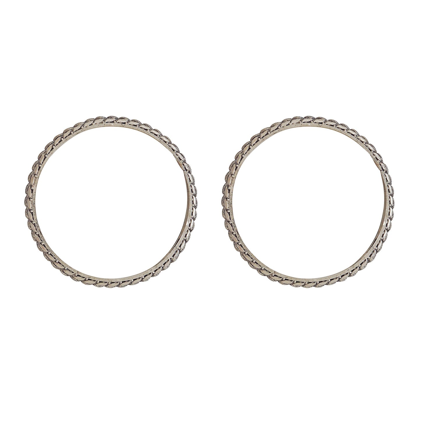 Kamboja Silver Oxidized Bangles