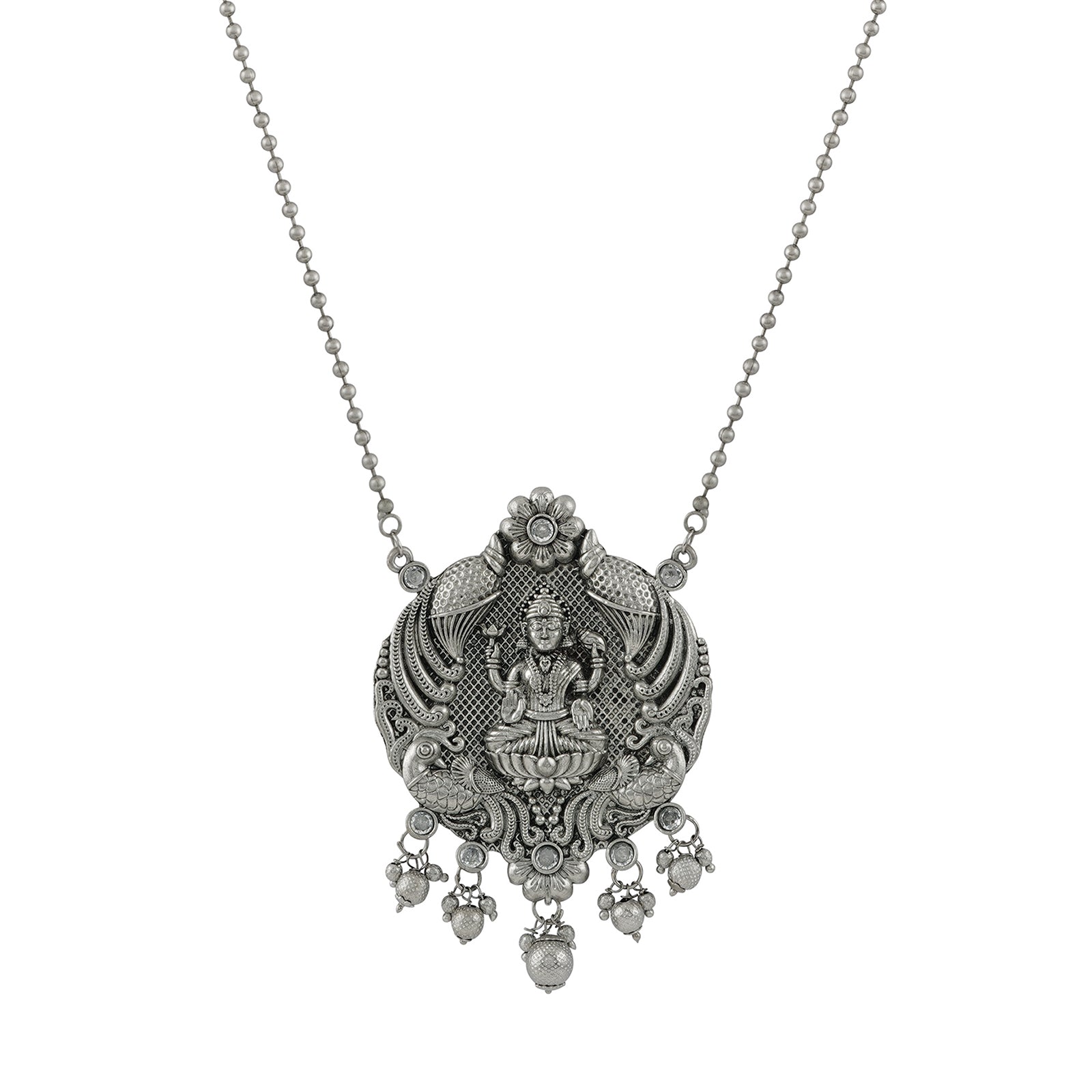 Teejh Sayyid Silver Oxidised Necklace Set