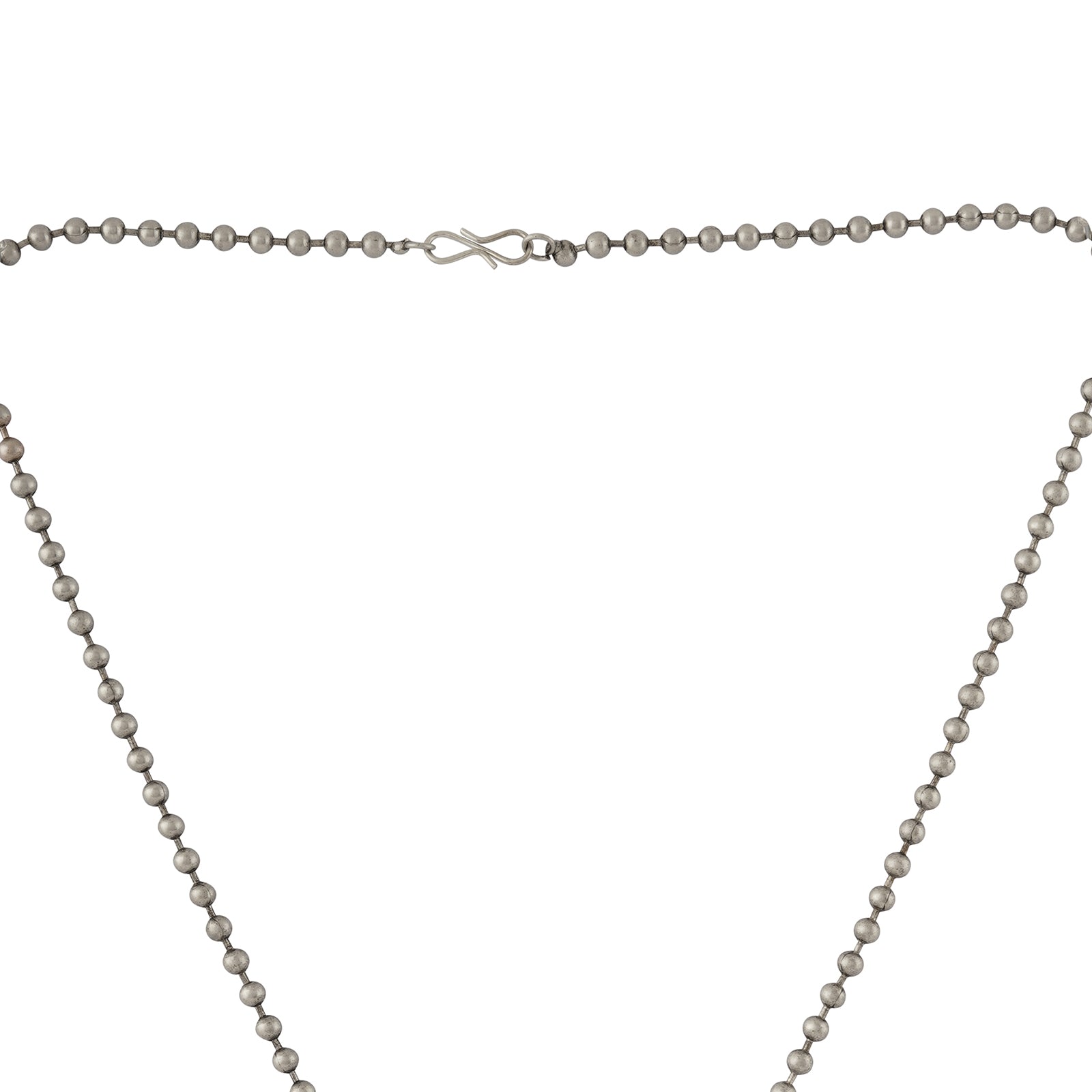 Teejh Suniti Silver Oxidised Ruby Pendant Chain