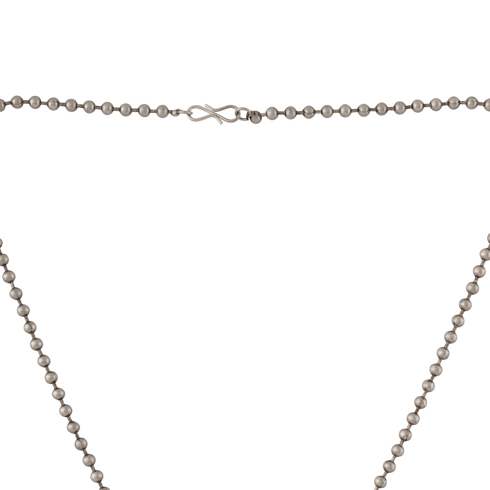 Teejh Jahanzeb Silver Oxidised White Pendant Chain
