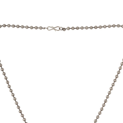 Teejh Jahanzeb Silver Oxidised White Pendant Chain