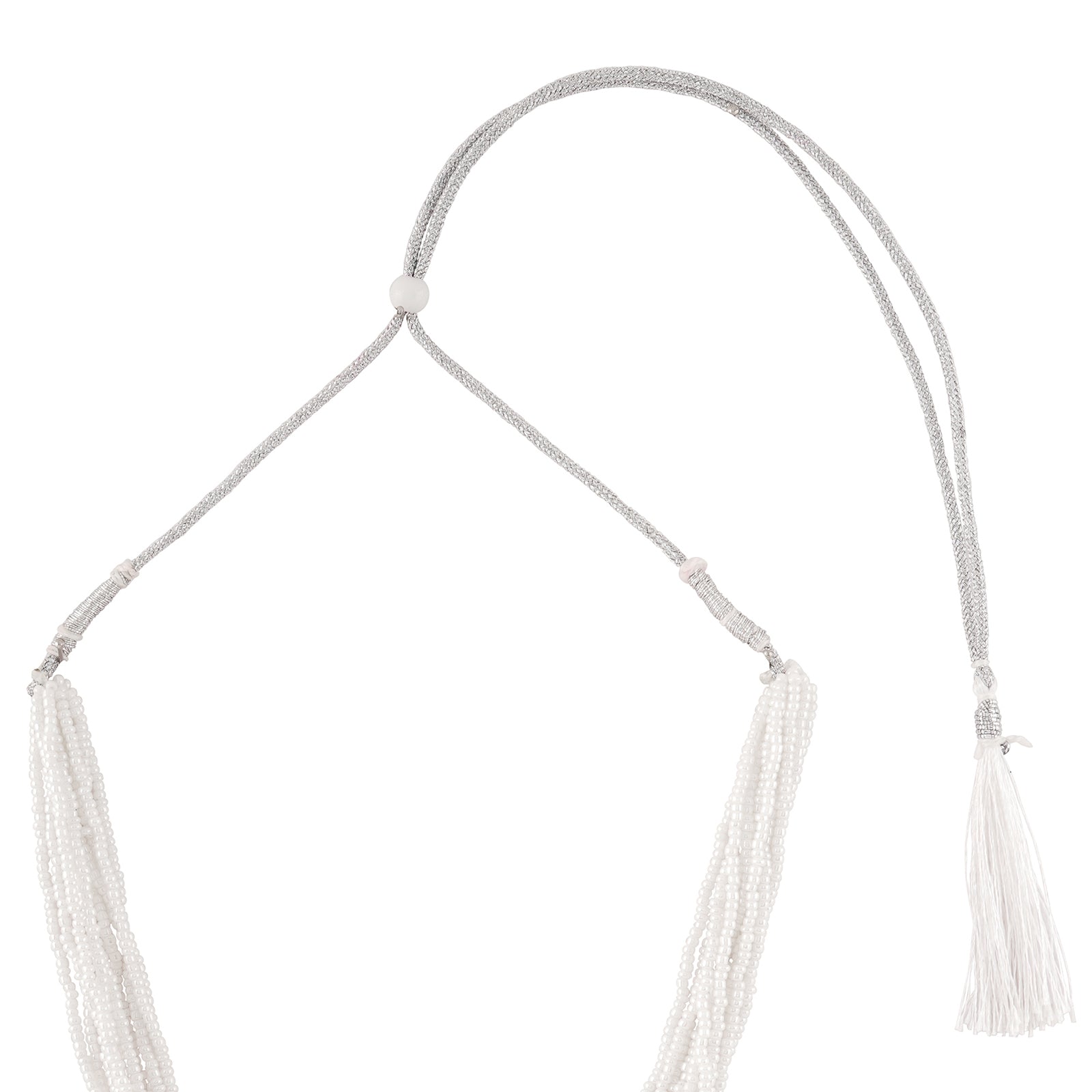Teejh Satyavati Silver Oxidised Ruby Necklace Set