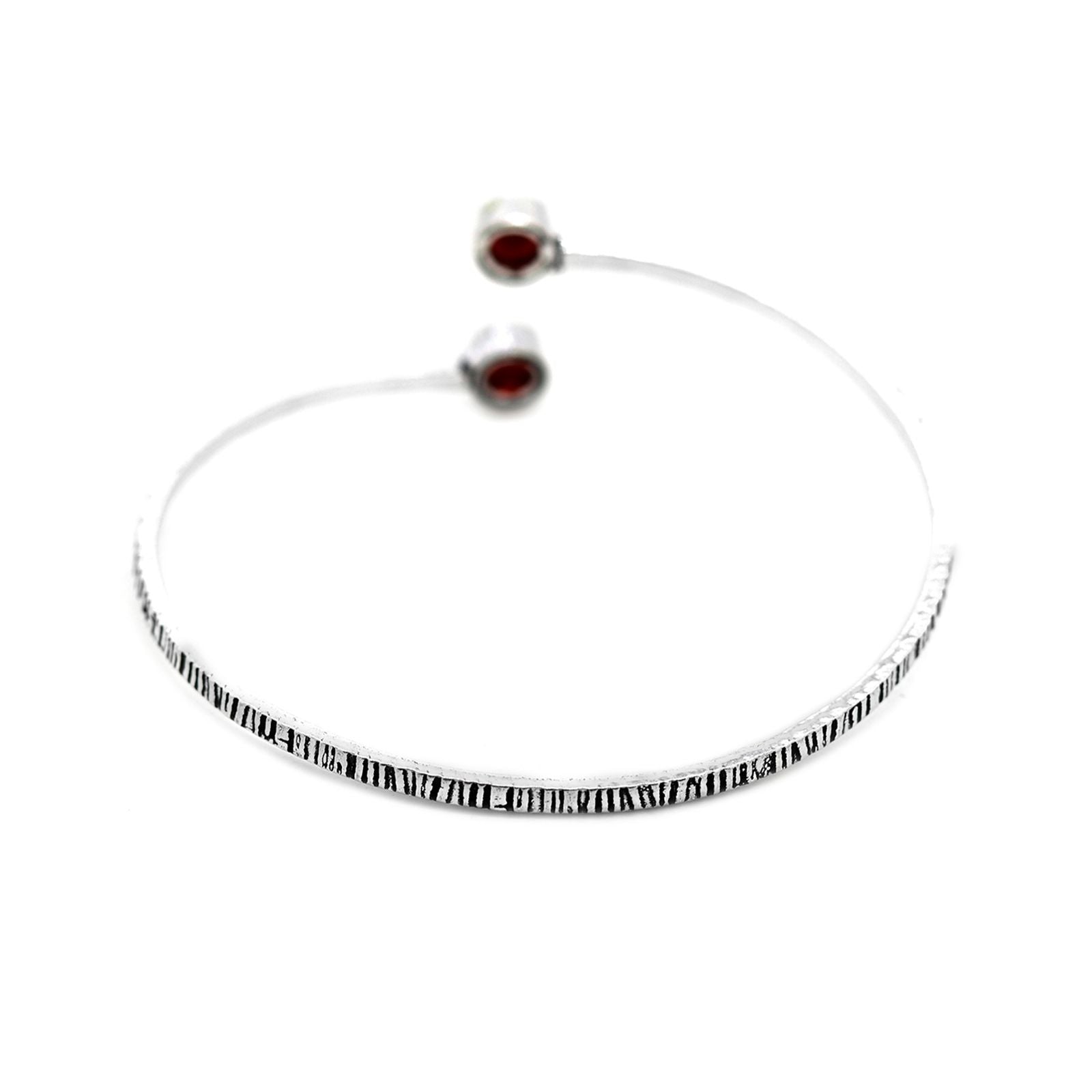 Bhamini Red Silver Oxidized Bracelet - Teejh