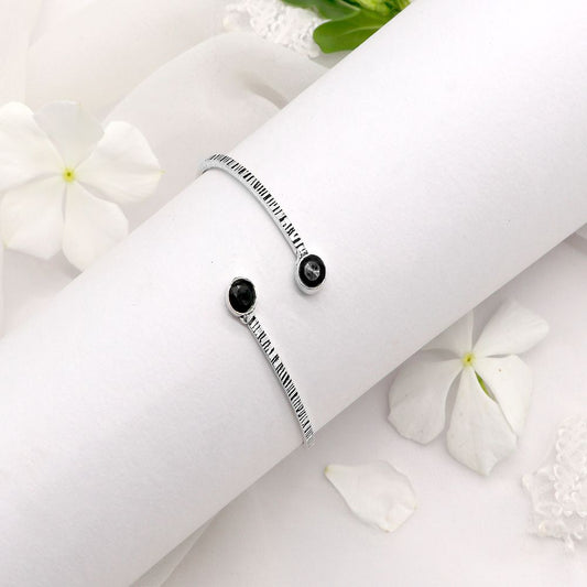 Bhamini Black Silver Oxidized Bracelet - Teejh